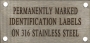316 Stainless steel Label - 120 x 60