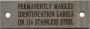 316 Stainless steel Label - 60 x 20