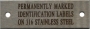 316 Stainless steel Label - 85 x 30